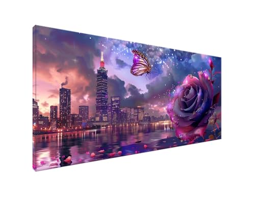 Stadt Diamond Painting Erwachsene Bilder, Diamond Painting Blume Diamond Painting Set mit Diamond Painting Zubehör, Crystal Art Basteln Erwachsene, Deko Wohnzimmer, Geschenke Frauen 10x20cm Y2-226 von Yagagse