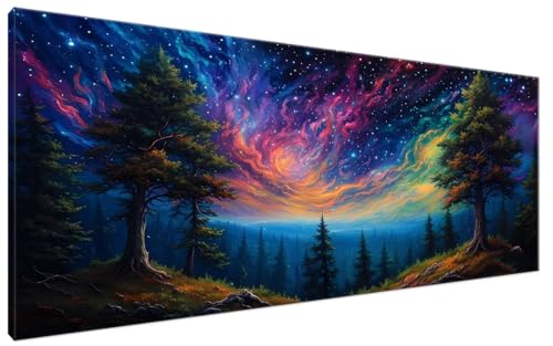 Sternenhimmel Malen Nach Zahlen Erwachsene Baum Malen Nach Zahlen XXL 100x200cm Komplettset ohne Rahmen DIY Bastelset Erwachsene Frauen Malen Nach Zahlen Leinwand Bild für Anfänger und Kinder G3-426 von Yagagse