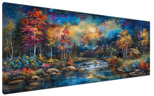 Sternenhimmel Malen Nach Zahlen Erwachsene Baum Malen Nach Zahlen XXL 40x70cm Komplettset ohne Rahmen DIY Bastelset Erwachsene Frauen Malen Nach Zahlen Leinwand Bild für Anfänger und Kinder G3-312 von Yagagse