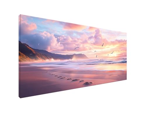 Strand Diamond Painting Erwachsene Bilder, Diamond Painting Sonnenuntergang Diamond Painting Set mit Diamond Painting Zubehör, Crystal Art Basteln Erwachsene, Deko Wohnzimmer, Geschenke 40x80cm Y2-115 von Yagagse