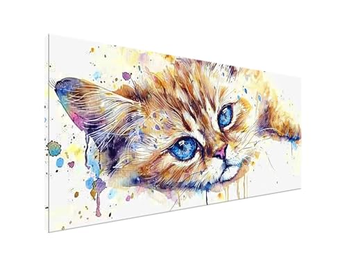 Tier Diamond Painting Erwachsene Bilder, Diamond Painting Katze Diamond Painting Set mit Diamond Painting Zubehör, Crystal Art Basteln Erwachsene, Deko Wohnzimmer, DIY Geschenke Frauen 30x60cm Y2-82 von Yagagse