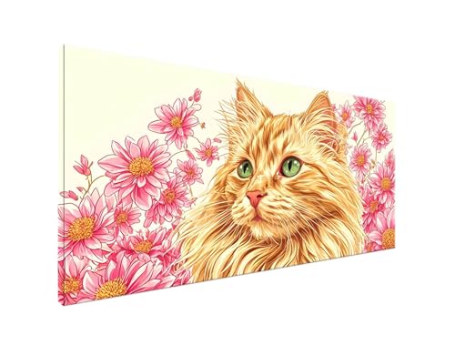 Tier Diamond Painting Erwachsene Bilder, Diamond Painting Katze Diamond Painting Set mit Diamond Painting Zubehör, Crystal Art Basteln Erwachsene, Deko Wohnzimmer, Geschenke Frauen 60x120cm Y2-862 von Yagagse