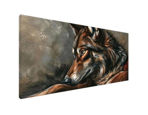 Tier Diamond Painting Erwachsene Bilder, Diamond Painting Wolf Diamond Painting Set mit Diamond Painting Zubehör, Crystal Art Basteln Erwachsene, Deko Wohnzimmer, DIY Geschenke Frauen 10x20cm Y2-193 von Yagagse