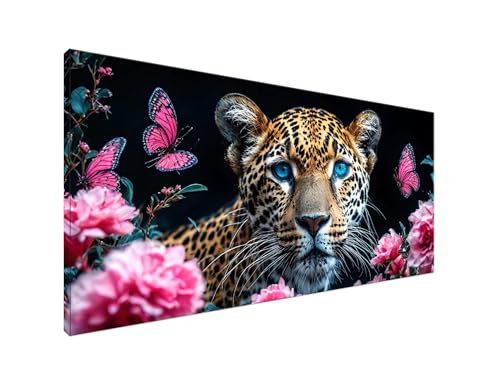 Tiger Diamond Painting Erwachsene Bilder, Diamond Painting Blume Diamond Painting Set mit Diamond Painting Zubehör, Crystal Art Basteln Erwachsene, Deko Wohnzimmer, Geschenke Frauen 40x80cm Y2-856 von Yagagse