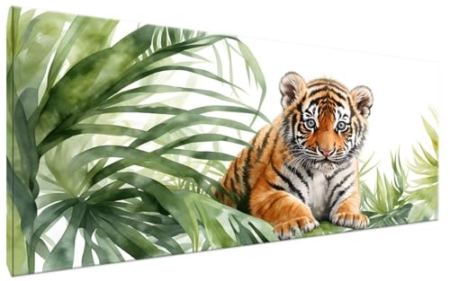 Tiger Malen Nach Zahlen Erwachsene BläTter Malen Nach Zahlen XXL 40x70cm Komplettset ohne Rahmen DIY Bastelset Erwachsene Frauen Malen Nach Zahlen Leinwand Bild für Anfänger und Kinder, Mädchen G3-39 von Yagagse