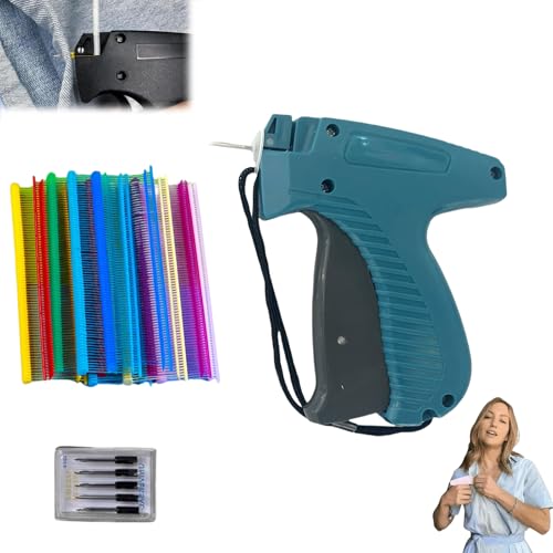 Yagerod Serenosole Easystitch Schnelles Kleidungsfixiergerät, Speedy Clothing Fixer Original, Flex Clip Pistole Für Kleidung, 6 Nadeln 1000 Regenbogen Plastiknadel (Blau) von Yagerod