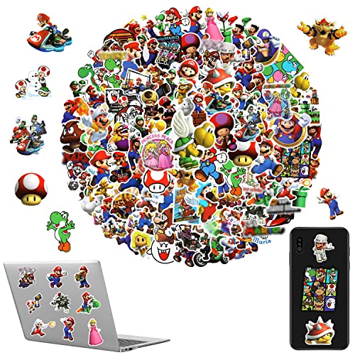 Yagu 100 Stück super mario Sticker Sticker für Wasserflasche Laptop Gitarre Auto Motorrad Skateboard Gepäck Vinyl wasserdichte Graffiti Patches von Yagu