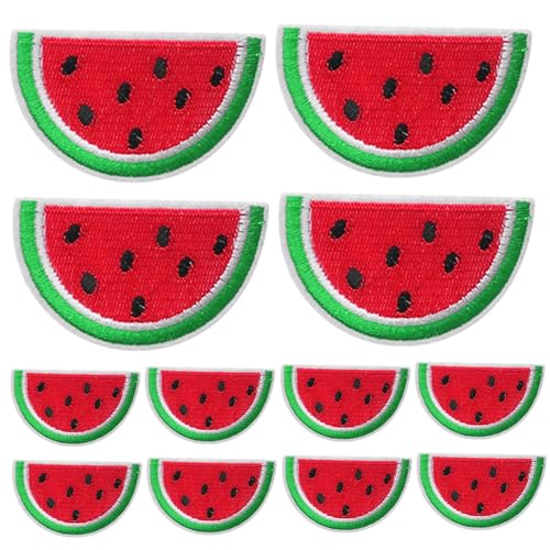Wassermeloneneisen auf Flecken, 12 -pcs gestickte Applikationen, Stoffnähte auf Flecken, DIY -Dekorationsflecken für Kleidung, Hüte, Rucksäcke und mehr - 2,76x1.57in von Yahunosu