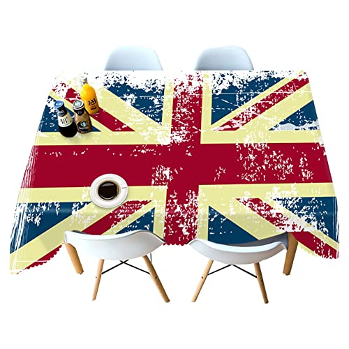 Union Jack Tischdecke – Britische Flagge, Tischdecke – Great British Kingdom Deluxe Tischdecke Queens Plati-num Jubilee 2022 Partyzubehör für Innen- und Außenpartys Geburtstage Hochzeiten von Yajimsa