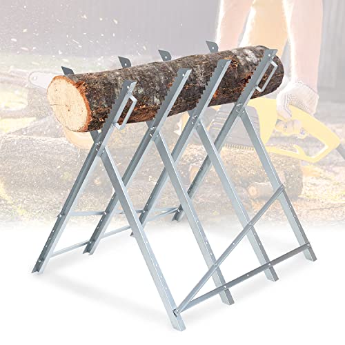 Yakimz Sägebock Klappbar Sägegestell 81x80x80 CM, Sägeständer Holzsägebock mit 150 Kg Tragkraft, Kettensägebock Holzbock für Holzsägearbeiten Brennholz von Yakimz