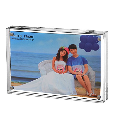 Yakri Glasklar Acryl Fotorahmen mit Magnetverschluss,Plexidisplays Bilderrahmen für Format 6.35x8.89cm von Yakri