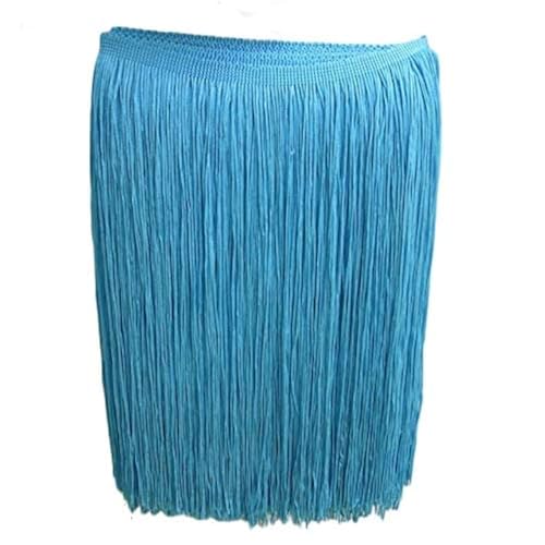 Yalulu 10 Meter Länge 30cm Breite Quaste Schnittfranse Fransen Geschnitten Fransenborte DIY Trimmen Kostüm Lateinisches Kleid Garment Apparel Spitzenborte Nähzubehör (Blau) von Yalulu