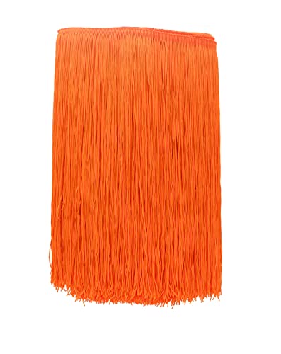 Yalulu 10 Meter Länge 30cm Breite Quaste Schnittfranse Fransen Geschnitten Fransenborte DIY Trimmen Kostüm Lateinisches Kleid Garment Apparel Spitzenborte Nähzubehör (Orange) von Yalulu