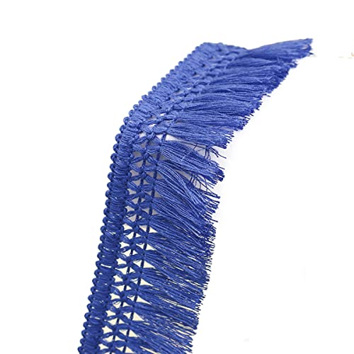 Yalulu 10 Yards Quaste Fransenborte Fransenband Quaste Trim Band Fringe Borte Fransen Quasten Trim Fransen Spitzenborte Dekoband für Kleidung,Kostüme,DIY Nähen (Blau) von Yalulu