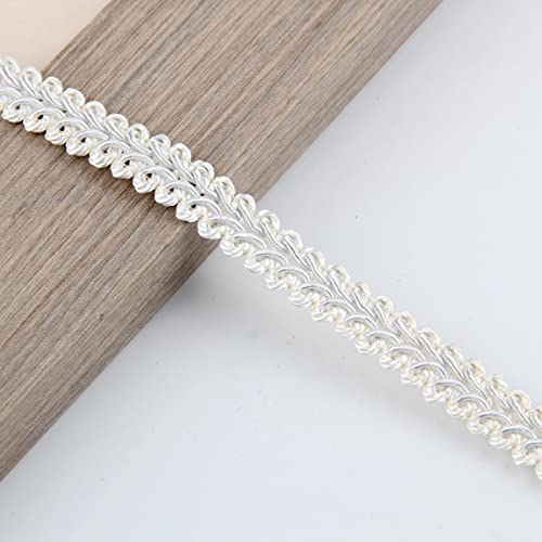 Yalulu 11.5 Meter Posamentenborte Gimp Braid Trim Dekoborte Bordüre Borte Schmuckband Spitze Für Kostüme DIY Nähen Schmuck Herstellung Vorhang Dekoration (Weiß) von Yalulu