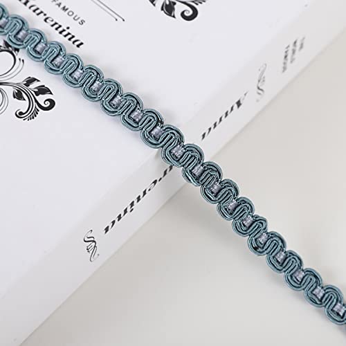 Yalulu 12 Meter Posamentenborte Polyester Gimp Braid Trim Geflochten Zierband Borte aus Dekoband Für Kostüme DIY Crafts Nähen Vorhang Dekoration (Blau) von Yalulu