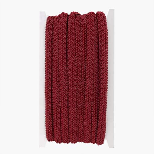 Yalulu 15 Yards Geflochten Drehkordel Borte aus Dekoband Zierband, 1.1cm Polyester Gewebter Zopfbesatz Nähen Centipede Spitzenband Dekorativer Gimpenbesatz Heimdekoration (Dunkelrot) von Yalulu