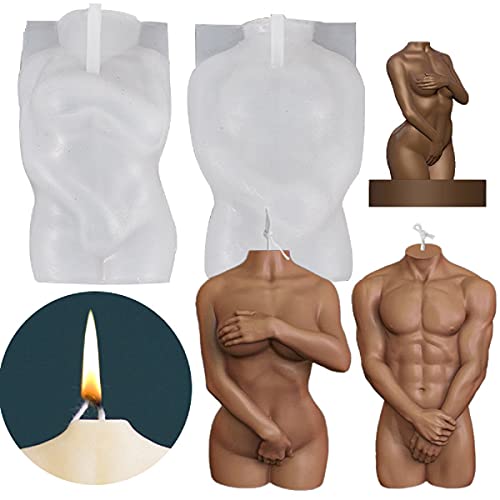 Yalulu 2 Stück DIY Modell Körperform Kerze Silikonform, 3D Mensch Körper Silikon Kerzenform Body Gießform Resin DIY Harz Casting Schmuck Formen Candle Mold von Yalulu