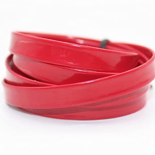 Yalulu 20 Meter 15mm PU Lederband Flach, Lederriemen Lederbänder Gurtband für DIY Taschengriffe, Gürtel Kleidungsstück Dekoration (Rot) von Yalulu