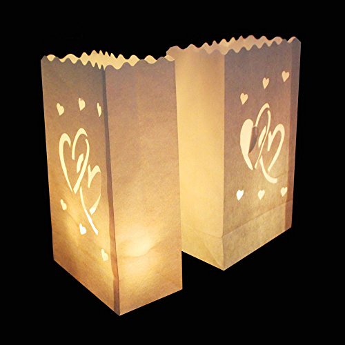 Yalulu 20 Stück Lichttüte Deko Licht Tüte Teelicht Kerze Taschen Candle Bags für Hochzeit Party Dekoration (#2) von Yalulu