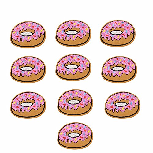 Yalulu 20pc Kleidung Patches Aufnäher Applikation Bügelbild Obst Donuts Patches für T-Shirt Jeans Kleidung Taschen von Yalulu