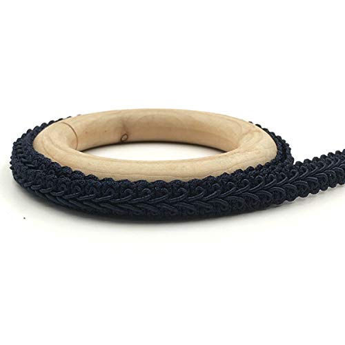 Yalulu 25 Meter Geflochten Zierband Borte aus Dekoband Zierband Geschenkband Spitzenborte Schnur Kordelband Nähen Handwerk Hochzeit Deko (Navy Blau) von Yalulu