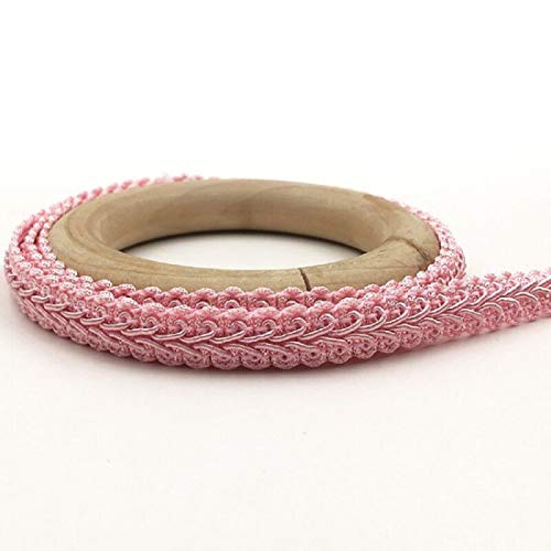 Yalulu 25 Meter Geflochten Zierband Borte aus Dekoband Zierband Geschenkband Spitzenborte Schnur Kordelband Nähen Handwerk Hochzeit Deko (Rosa) von Yalulu