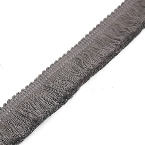 Yalulu 38 mm x 5 Meter Quasten Borte, Fransenborte Quaste Trim Band Fransen Spitzenborte Kostüm Quaste Trimmen Garment Apparel Spitzenborte Nähzubehör (Dunkelgrau) von Yalulu