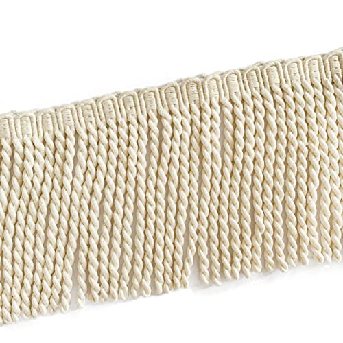 Yalulu 4,5 m x 10 cm Baumwolle Quaste Fransenborte, Makramee Quaste Band Nähen Fransen Trim für DIY Zuhause Vorhang Decke Hängematte Regenschirm Dekor von Yalulu