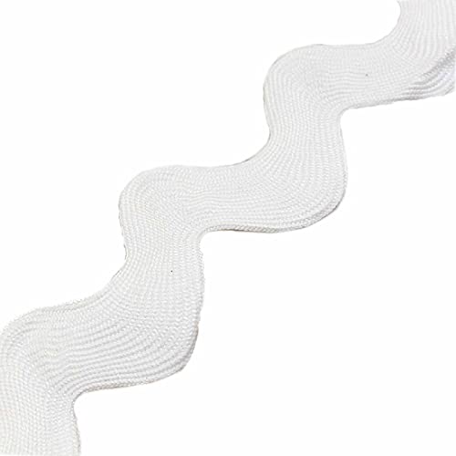 Yalulu 5 Yards x 2.5cm Polyester Nähgarnituren Wellenförmiges Band S Form Stoff Spitze DIY Bekleidungszubehör für Kleid Taschen Nähzubehör (Weiß) von Yalulu