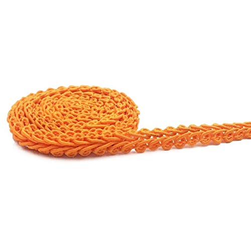 Yalulu 50 Meter Geflochten Drehkordel Borte aus Dekoband Zierband Geschenkband Spitzenborte Schnur Kordelband für Nähen Handwerk Hochzeit Kleidung Deko (Orange) von Yalulu