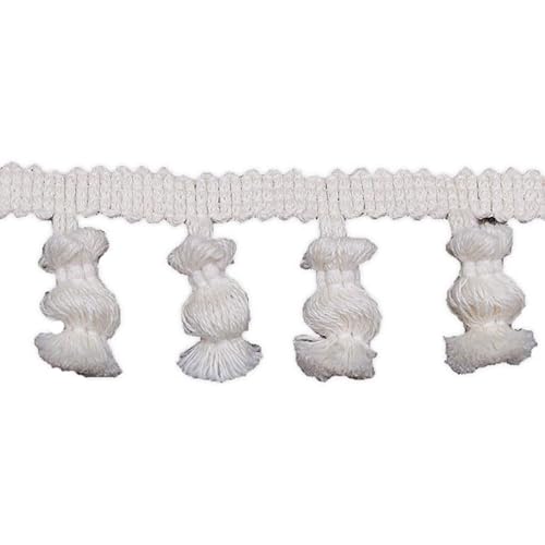 Yalulu 7 Yards Baumwolle Fransenborte Quasten Trim, Quaste Trim Band Nähen Spitze Bestickte Borte Spitzenband für Kleidung Nähen Yalulu 7 Yards Baumwolle Fransenborte Quasten Trim, Quaste Trim Band Nähen Spitze Bestickte Borte Spitzenband für Kleidung Nähen von Yalulu