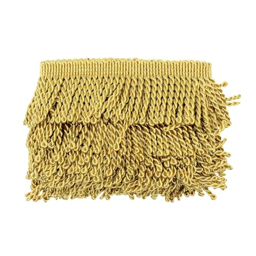 Yalulu Fransenborte für Vorhänge, Bullion-Fransenbesatz, 6,5 cm breit, handgefertigt, Quaste, Fransenbesatz, Stoff für Sofa, Kleid, Dekoration, goldfarben, 3 m Yalulu Fransenborte für Vorhänge, Bullion-Fransenbesatz, 6,5 cm breit, handgefertigt, Quaste, Fransenbesatz, Stoff für Sofa, Kleid, Dekoration, goldfarben, 3 m von Yalulu