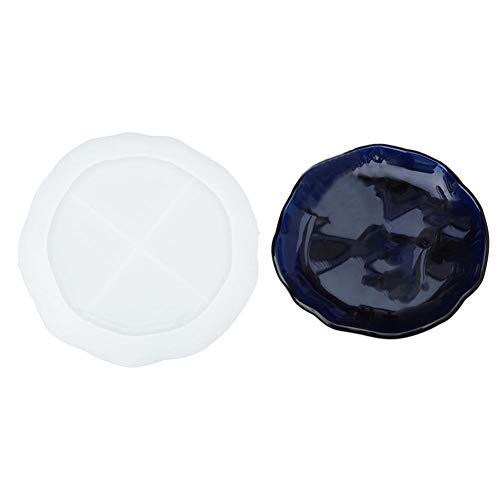 Yalulu Groß Silikonform Gießform Tablett Kristall Epoxidharz Epoxy Form Formen Tray Dish Molds Teller Resin DIY Harz Casting Formen DIY Teetablett Untersetzer (Rund) von Yalulu