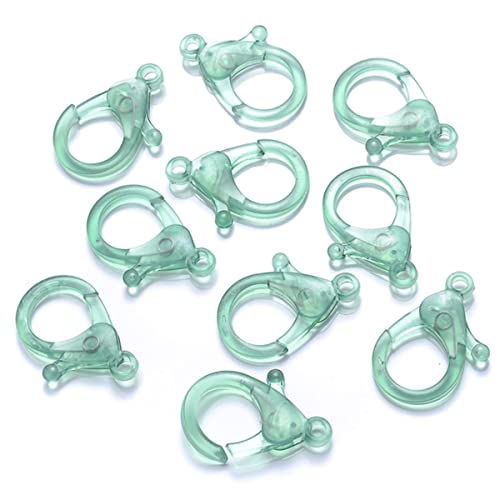 YanYue 10 Stück 35 x 25 mm transparenter Karabinerverschluss Hakenclips Verbinder für Schlüsselanhänger DIY Schmuckherstellung Zubehör Zubehör-grün von YanYue