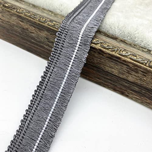 Yards 20 mm Spitzenbesatz Nähband Quaste Fransen ethnisches lateinisches Kleid Bühnenkleidungsvorhang dekorativ Diy-Grau von YanYue