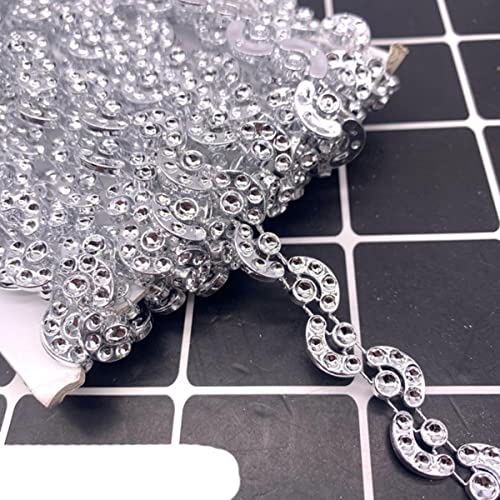 Yards Silber Strass Kette Perle Kristall Schmuck Kette Sew On Borte Hochzeitskleid Kostüm Applikation Schmuckherstellung-13 von YanYue