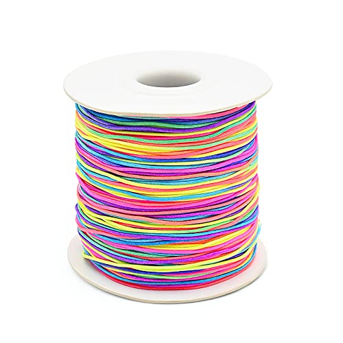 45m Bunte Faden, Perlenschnur Schmuckherstellung Schnur Nylon-Knotenschnur für DIY Schmuck, Handwerk, Armbänder Halsketten, Kinder Schmuck Basteln Perlen Armband (Bunt) von YancLife