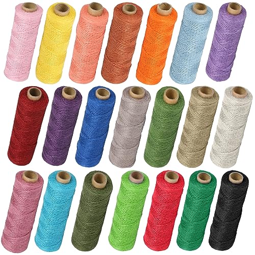 Makramee Garn 2mm x 25M, 21 Stück Baumwollgarn Baumwollkordel Baumwollseil Baumwollschnur Macrame Garn für Makramee Wandbehang, Blumenampel, Vorhang, DIY Handwerk Basteln Stricken Boho Deko von YancLife