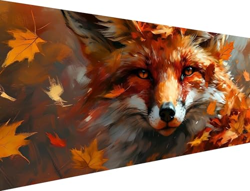 Malen Nach Zahlen Erwachsene Ahornblatt Malen Nach Zahlen Fuchs Malen Nach Zahlen Leinwand, DIY Handgemalt öLgemäLde Kit, Mit Pinseln und Acrylfarbe, für Haus Wand Dekor (Ohne Rahmen) 55x110cm XH-224 von Yanefaei