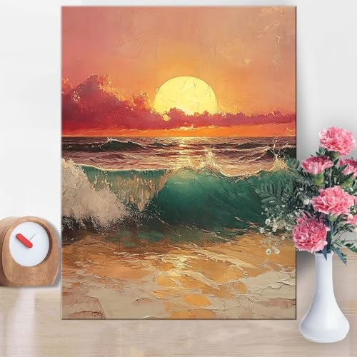 Malen Nach Zahlen Erwachsene Sonnenuntergang, Malen Nach Zahlen Wellen Paint by Numbers DIY Handgemalt Ölgemälde Kit Mit Pinseln und Acrylfarbe Knitterfreie Leinwand Kit für Wanddeko 70x100cm W1-1007 Malen Nach Zahlen Erwachsene Sonnenuntergang, Malen Nach Zahlen Wellen Paint by Numbers DIY Handgemalt Ölgemälde Kit Mit Pinseln und Acrylfarbe Knitterfreie Leinwand Kit für Wanddeko 70x100cm W1-1007 von Yanefaei