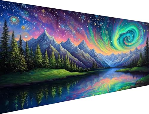 Malen Nach Zahlen Erwachsene Sternenhimmel Malen Nach Zahlen Wirbel Malen Nach Zahlen Leinwand, DIY Handgemalt öLgemäLde Kit, Mit 3-Pinseln und Acrylfarbe, für Anfänger (Ohne Rahmen) 55x110cm XH-28 von Yanefaei