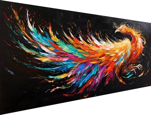 Malen Nach Zahlen Erwachsene Tier Malen Nach Zahlen Phönix Malen Nach Zahlen Leinwand,DIY Handgemalt öLgemäLde Kit,für Anfänger und Erwachsene Mit Pinseln und Acrylfarbe (Ohne Rahmen) 70x140cm XH-300 von Yanefaei