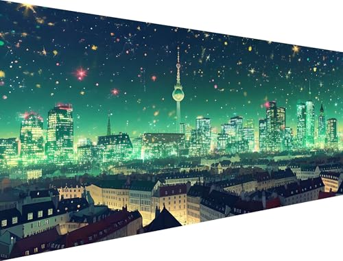 Malen Nach Zahlen Sternenhimmel Malen Nach Zahlen Erwachsene Stadt Malen Nach Zahlen Malbuch Erwachsene, DIY Ölgemälde Faltenfreie Leinwand, Mit 3 Pinsels und Acrylfarbe 100x150cm (Ohne Rahmen) XH-77 von Yanefaei