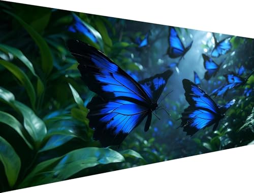 Malen Nach Zahlen Wald Malen Nach Zahlen Erwachsene Schmetterling Malen Nach Zahlen ab 7 Jahre Mädchen, DIY Ölgemälde Faltenfreie Leinwand, Mit 3 Pinsels und Acrylfarbe 70x140cm (Ohne Rahmen) XH-99 von Yanefaei