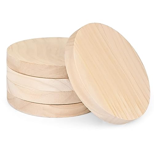 Yangbaga Holzscheibe rund 5ST, Ø15cm Holz Log Scheiben, Runde Naturholz Baumscheiben Ca.20mm Dicke für DIY Handwerk Hochzeit Mittelstücke Weihnachten Dekoration zum Basteln, Malen Baumscheibe von Yangbaga