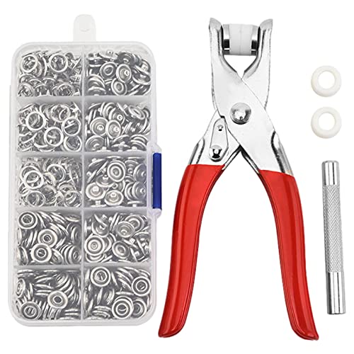 Yangguang 100/150 Sets Ösen Druckknöpfe Kit Mit Zange - Werkzeugset Mit Fünfpoliger Schließe, 9,5 mm Metall Knöpfe Nähzubehör Button Zinke Für DIY Basteln Kinderbekleidung Kleidung Taschen von Yangguang