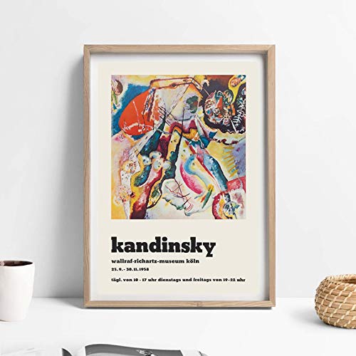 Yangld Französischer Wassily Kandinsky-Kunstdruck auf Leinwand, abstrakte Malerei, Mid-Century Modern, Wandkunst, Museumsposter, Dekor, 50 x 70 cm, ohne Rahmen von Yangld