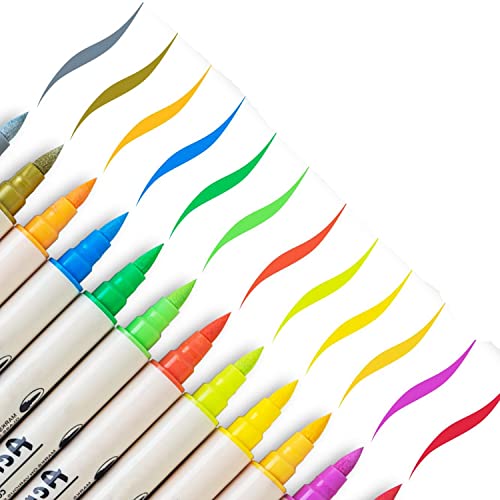 Yangyou 36 Farben Acrylfarben-Marker Mischfarben-Acrylfarben-Marker Pinselspitze und Feine Spitze (Doppelspitze) Farbmarker, Farbstift für Steinmalerei, Keramik von Yangyou