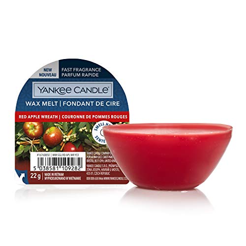 Yankee Candle Duftwachs Wax Melts | Red Apple Wreath | bis zu 8 Stunden Duft | 1 Stück, Roter Apfelkranz von Yankee Candle